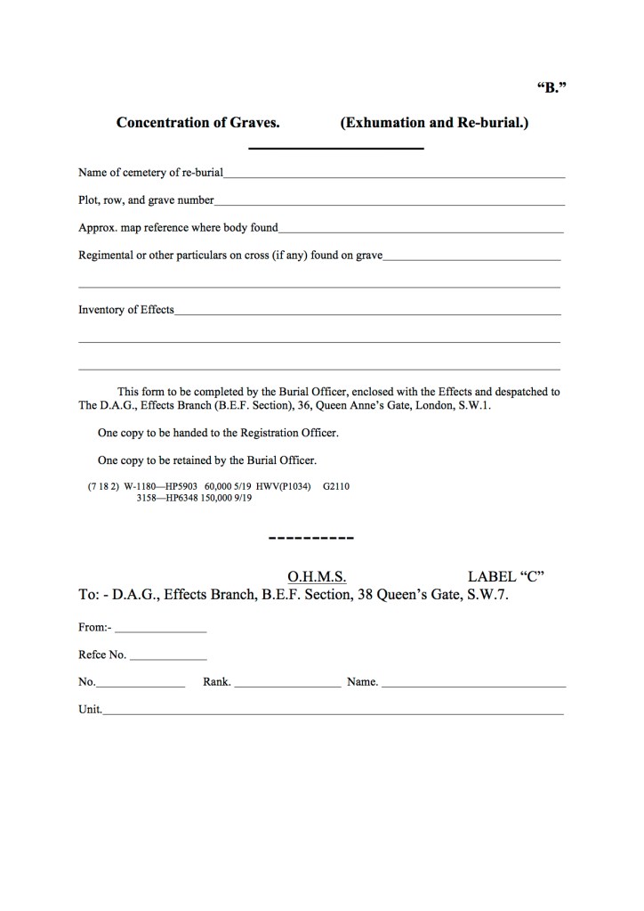 Graves Amendment Form.pdf Exhumation Related Effects Forms – War Records Revealed