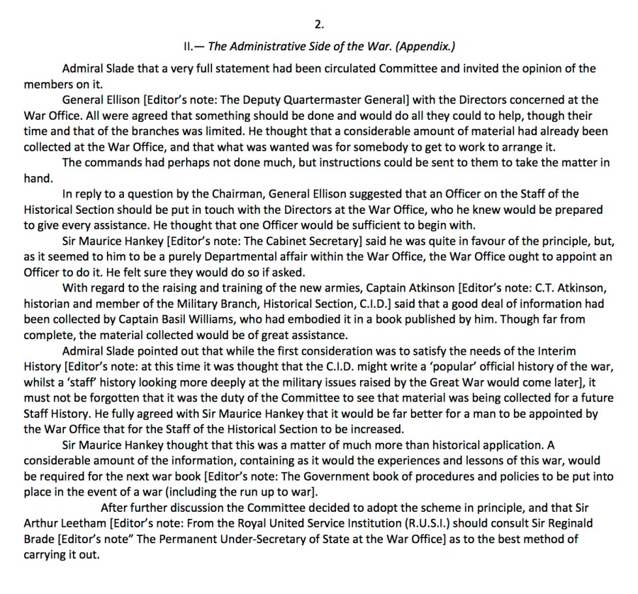 The Administrative side of the War Appendix