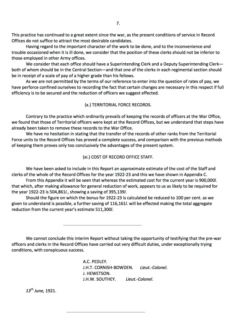 Interim Report on Record Offices11