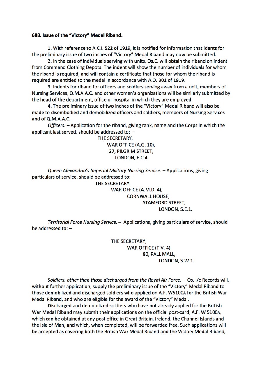 Medals ACIs and AOs 20