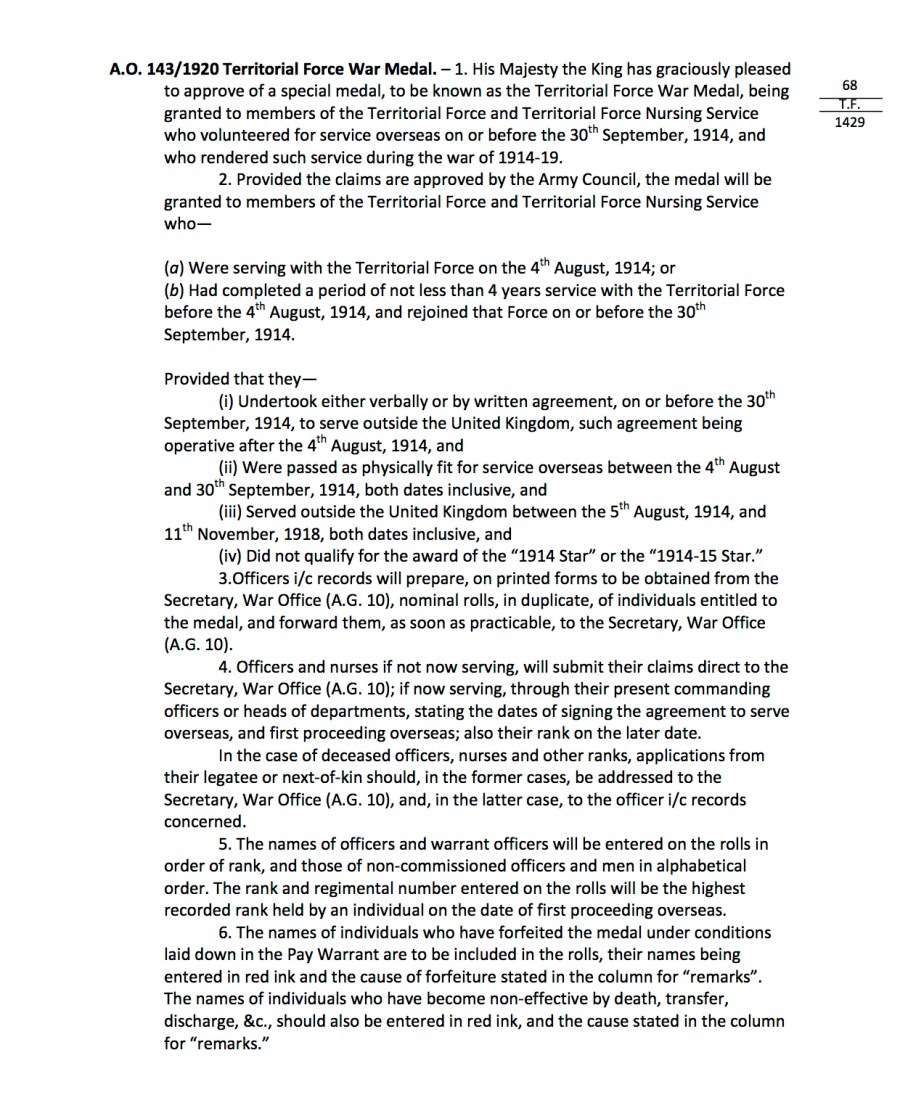 Medals ACIs and AOs 30