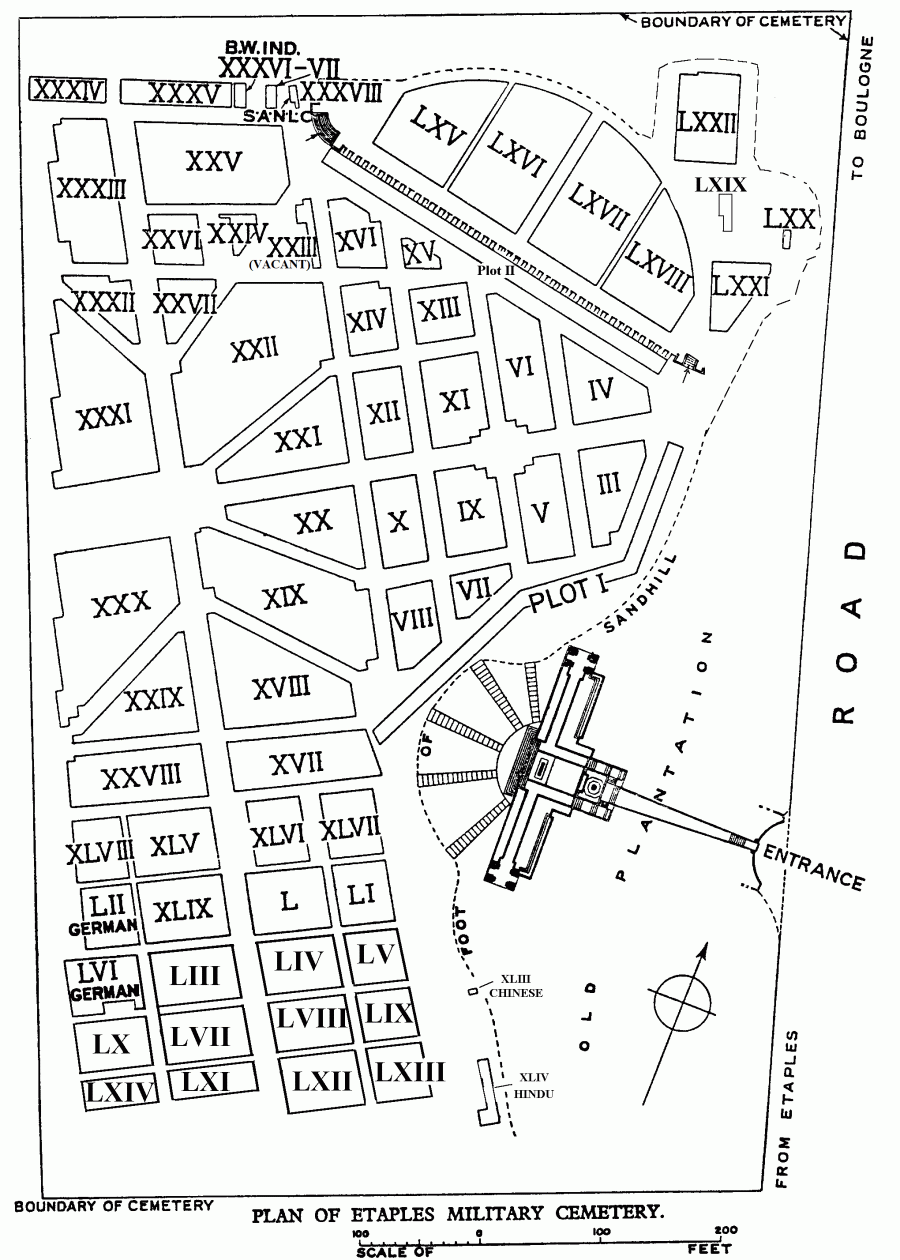 Etaples Military Cemetery Plan